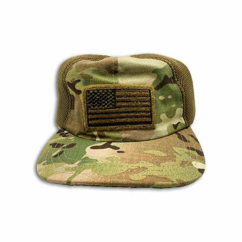 American Made Camo Trucker Hat Men & Women's Snapback Mesh Cap US Flag Design