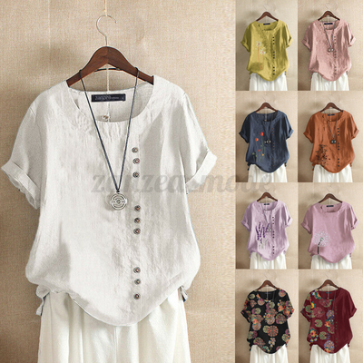 short sleeve cotton blouses