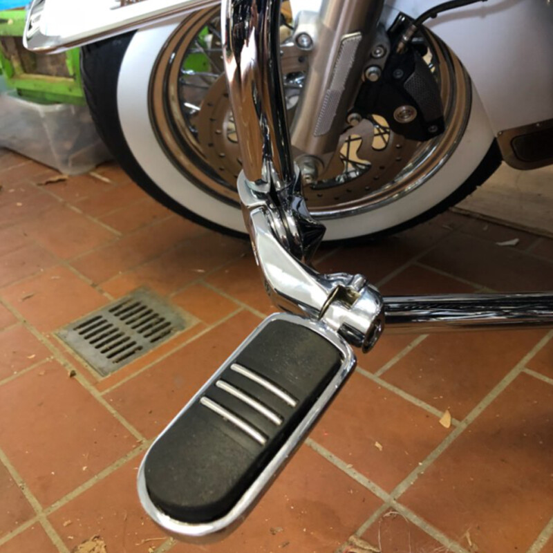 Adjustable 1.25 Long Angled Highway Peg Mount Compatible with Harley 32mm Engine Guard Set
