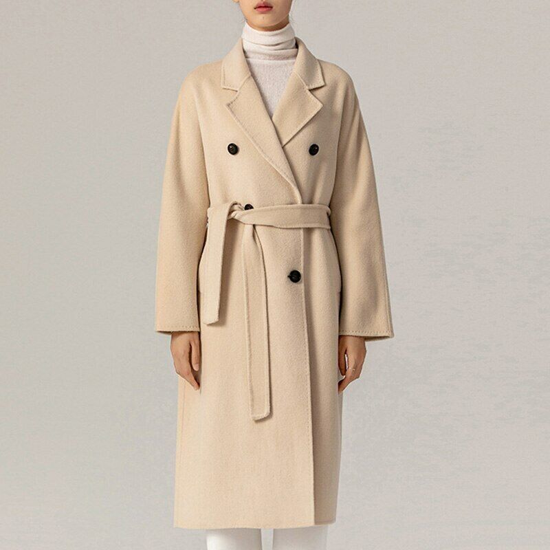 Pre-owned Jancoco Max Winter Cashmere Coats Women Wool Long Trench Coat Elegant Outerwear 3cz8752
