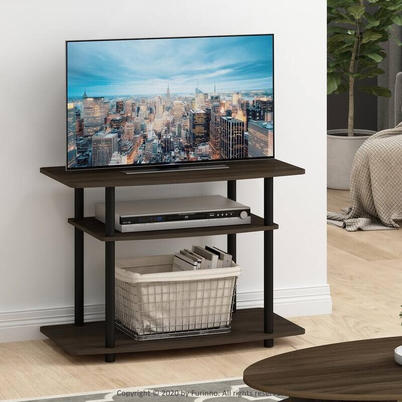 Console Entertainment Center For 32 Inch Living Room Brown