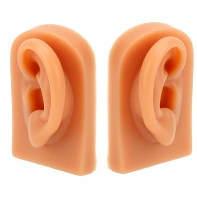 3D Soft Silicone Ear Model for Piercing Practice Dark Skin Color