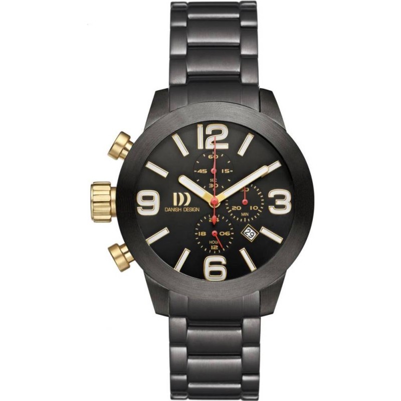 Pre-owned Danish Design Iq64q916 48mm Chronograph Stainless Steel Quartz Sport Men's Watch