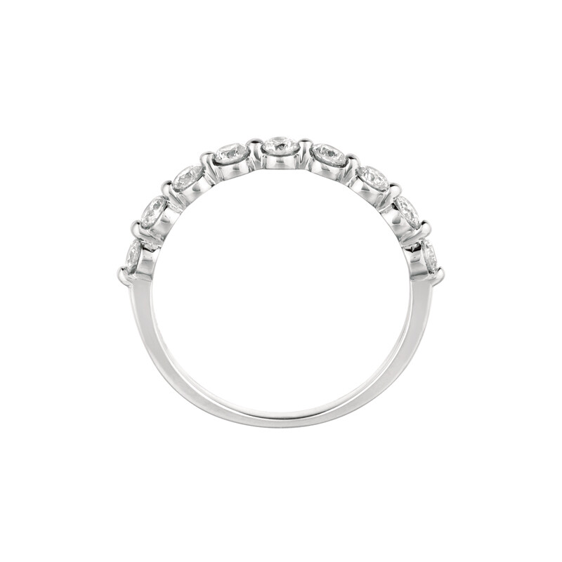 Pre-owned Morris 0.50 Carat Natural Diamond 9 Stone Ring Band Si 14k White Gold