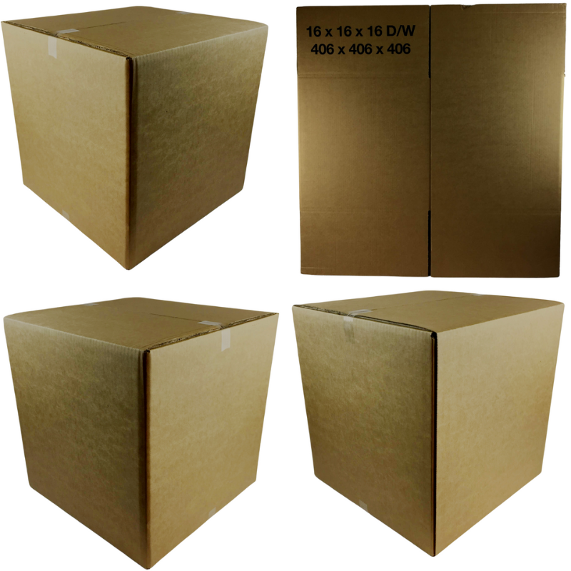 16x16x16" ANY QTY (406x406x406mm )Square Double Wall Cardboard Boxes/Moving Box