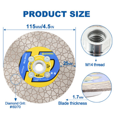 Diamond Cutting Grinding Disc Circular Saw Blade 4/4.5/5inch for Ceramic Tile