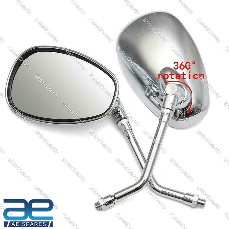 Rear View Side Mirrors Chrome 10mm for Suzuki Motorcycle Cruiser Chopper 