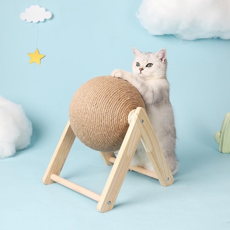 Cat Scratching Ball Kitten Sisal Rope Grinding Paws Claw Interactive