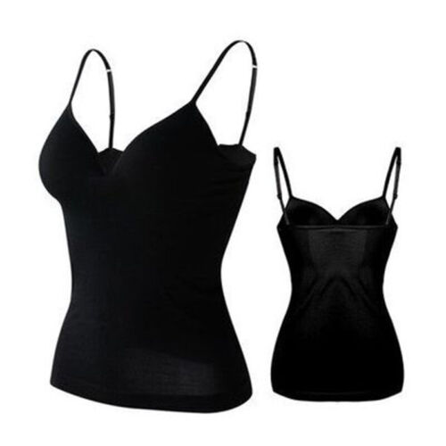 [2 Pack] Women Long Camisole Tank Tops Cotton Blend Fit Basic Cami Top W/ Straps