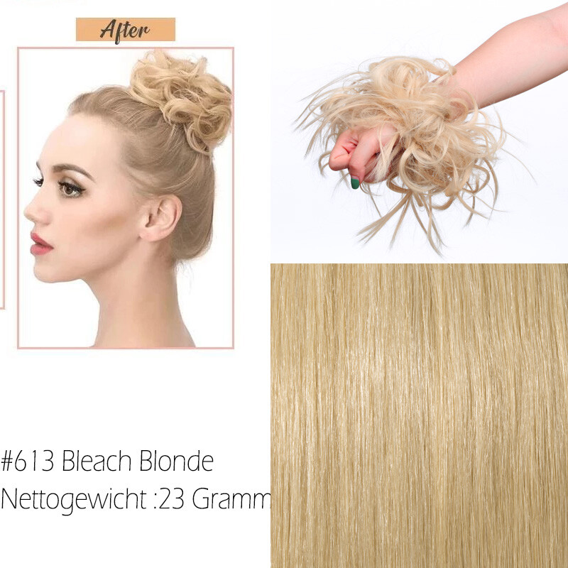 100 Russian Human Hair Messy Bun Chignon Scrunchie Hairpiece Extension Any Color