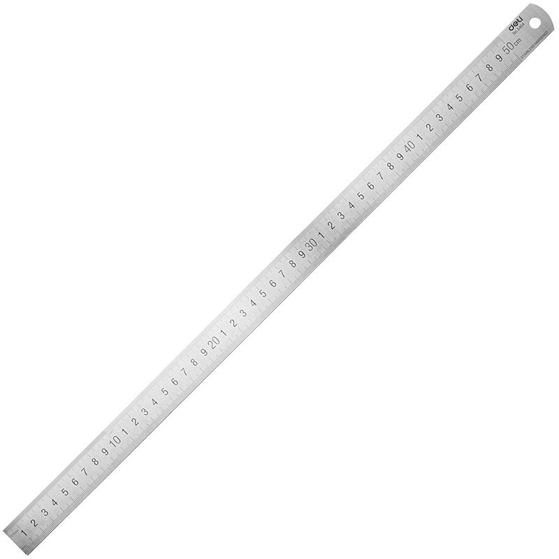 Righello Metro In Acciaio Inox Metallo Da 50cm Su Entrambi I Lati dfh