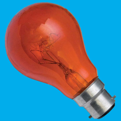 1x 60W Red Fireglow GLS Light Bulbs Flame Effect Electric Fires Bayonet BC B22