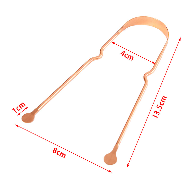 1Pc Simple Copper Tongue Scraper Cleaner Fresh Breath Dental Cleaning To-KW
