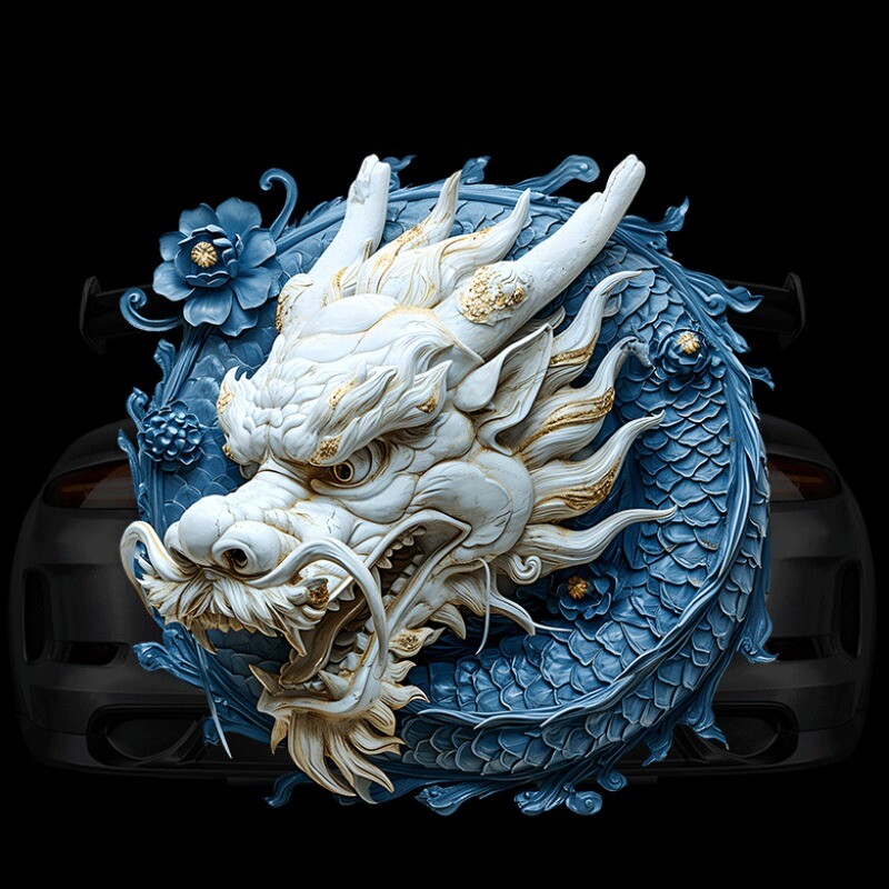 Dragon Head Car Hood Body Side Decals Scratches Cover Motorcycle car Sticker DIY