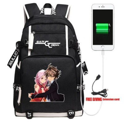 New Guilty Crown GC Backpack Anime YUZURIHA INORI Travel Shoulder Laptop Bags