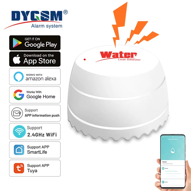 Tuya WiFi Water Leak Detector Flood Sensor Smart Life APP Remote Monitoring Floo