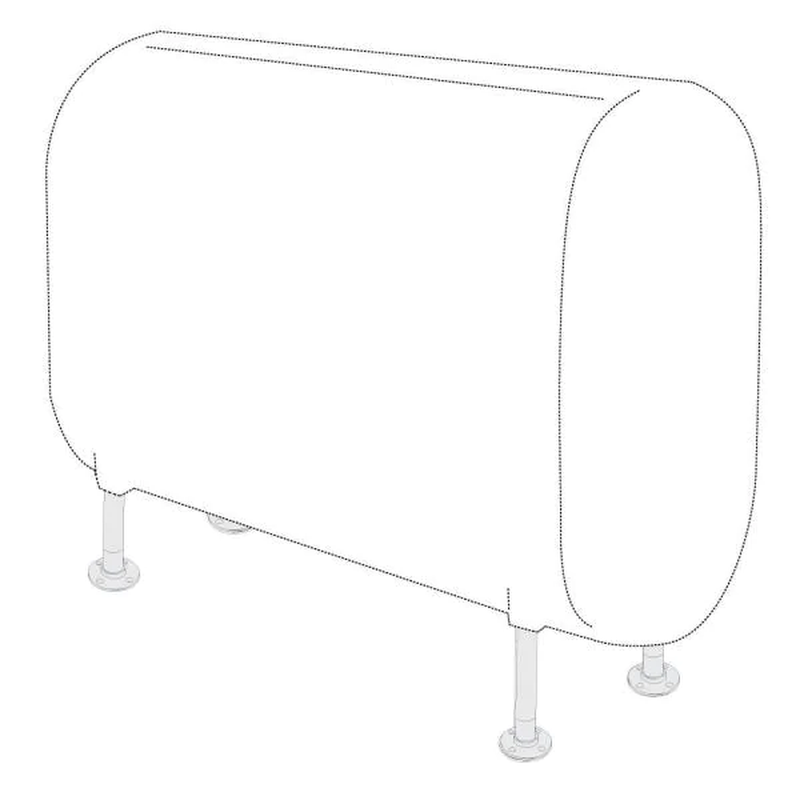 Tank Floor Leg Set Black Steel Accessory