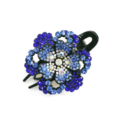 Women Shiny Rhinestone Flower Duckbill Hair Claws Clip Elegant Hairpin Barrettes