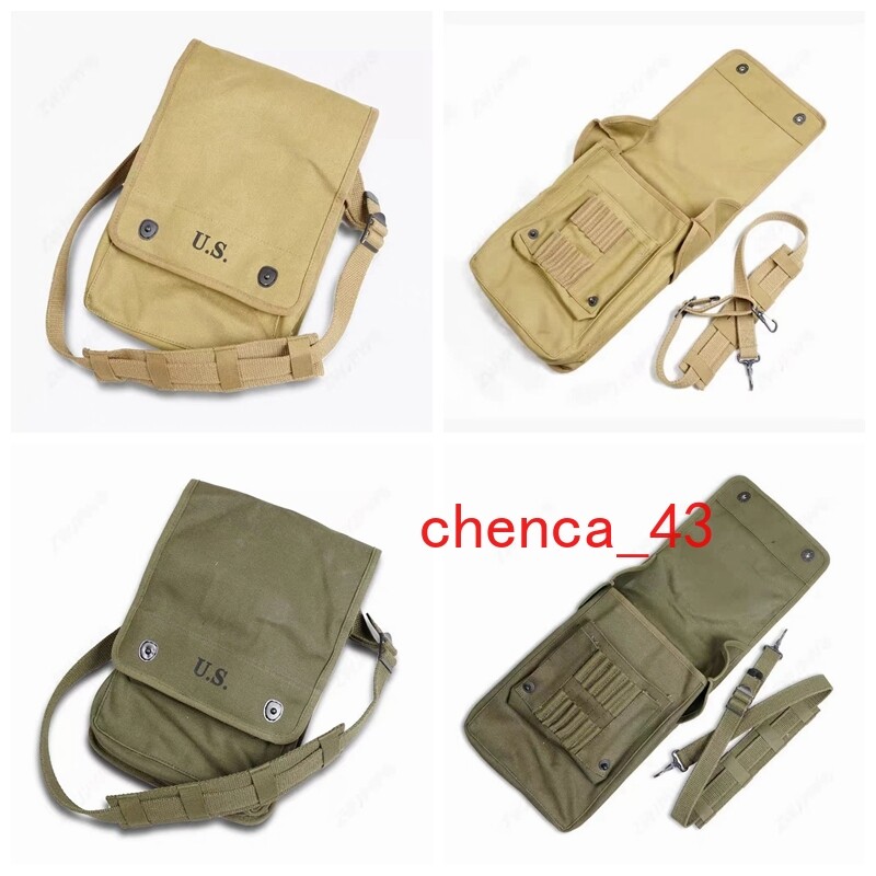 U.S. Military Army Green Canvas Tech Bag Pack Map Case Carry