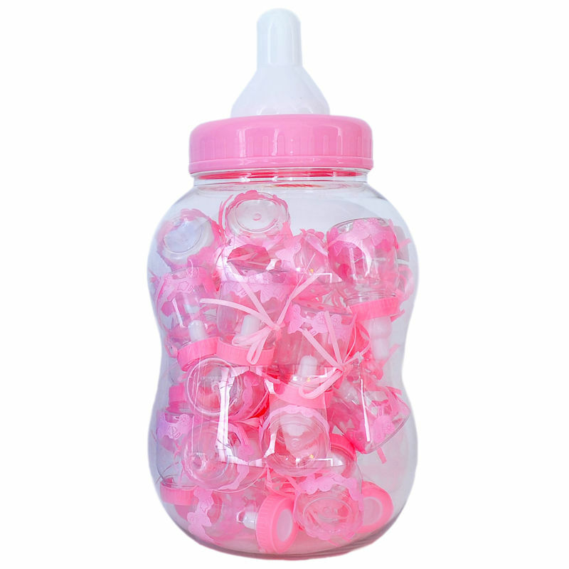 Maxi Biberon Rosa Con 30 Piccoli Porta Confetti Bomboniera Battesimo idea