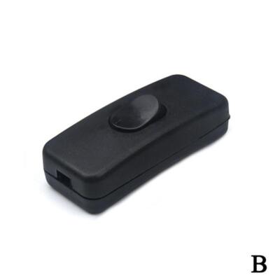 INLINE SWITCH 2A BLACK WHITE For TABLE STANDARD LAMP CORD ELECTRIC ROCKER*}