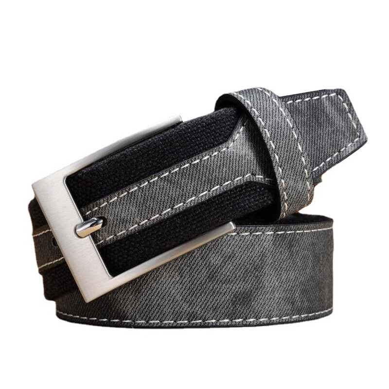 Men Canvas Belts Single Prong Buckle Jeans Pants Casual Splice Waist Strap Belt