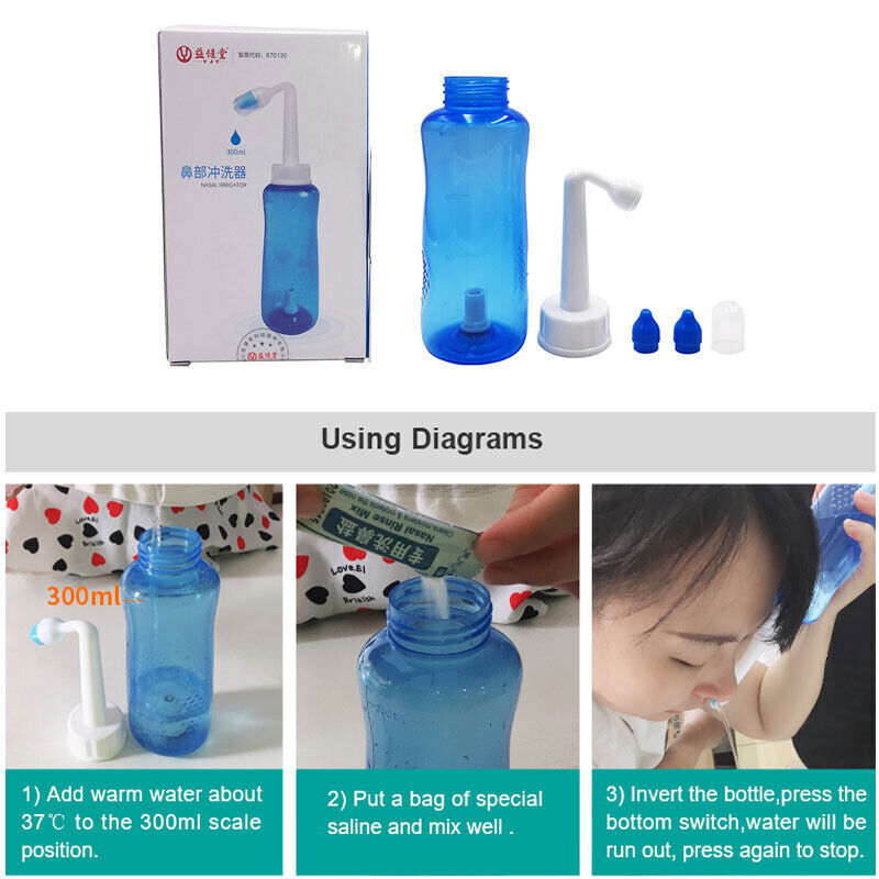 Neti Pot Nasal Wash Sinus Allergies Relief Nose Clean Rinse Bottle YogaCLEARANCE