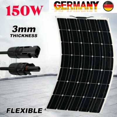 Flexibel Solarpanel Solarmodul 150W 18V Solarzelle Mono Monokristallin Camping