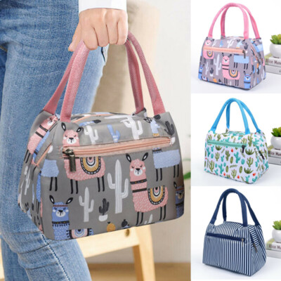 Cartoon Printed Insulated Lunch Bag Purse Thermal Bento Cooler Food Tote US