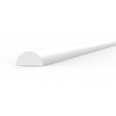 White Opaque Polystyrene Half Cane Styrene Strip 2mm x 350mm 4 Units