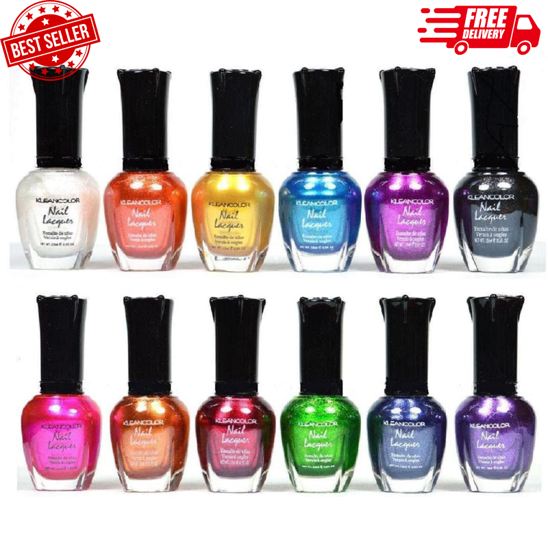 Kleancolor Nail Polish - Awesome Metallic Full Size Lacquer Lot of 12-pc Set ...