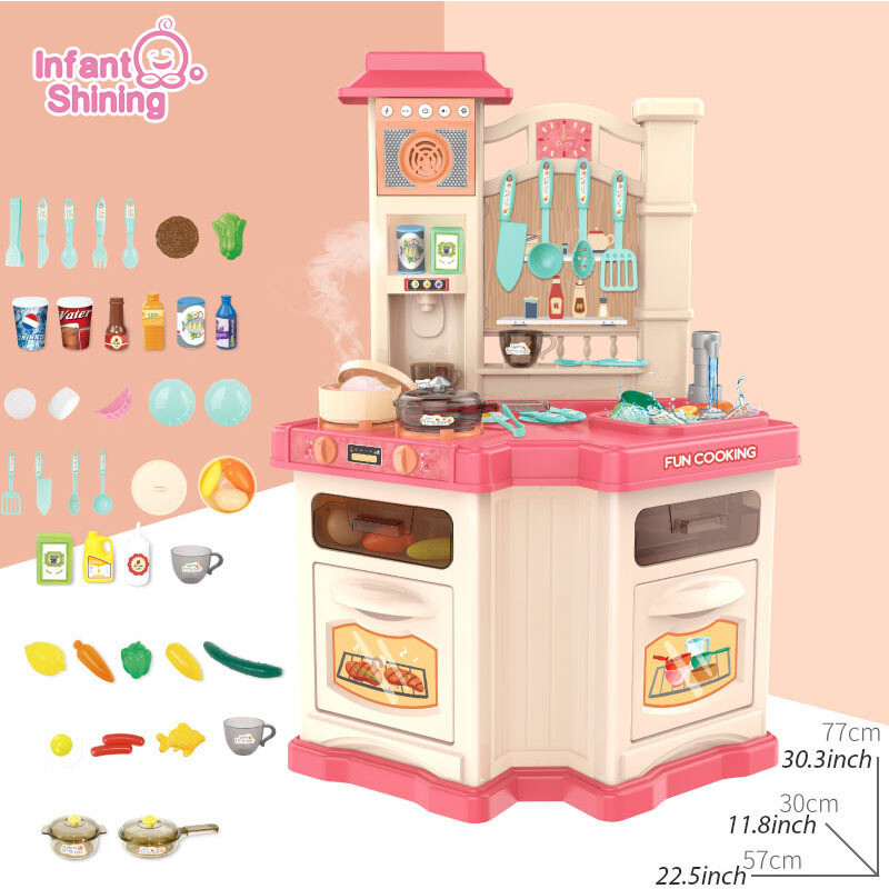Infant Shining 40pcs Kids Kitchen Toys Set Children Cooking Toy