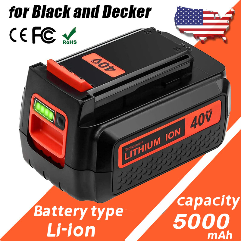 40 Volt 5.0Ah for Black and Decker 40V Max Lithium Battery L