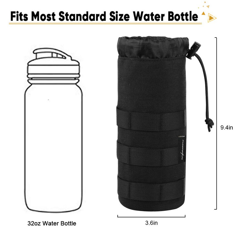 1000D Tactical Molle Water Bottle Pouch Bag Kettle Holder Carrier Camping Hiking