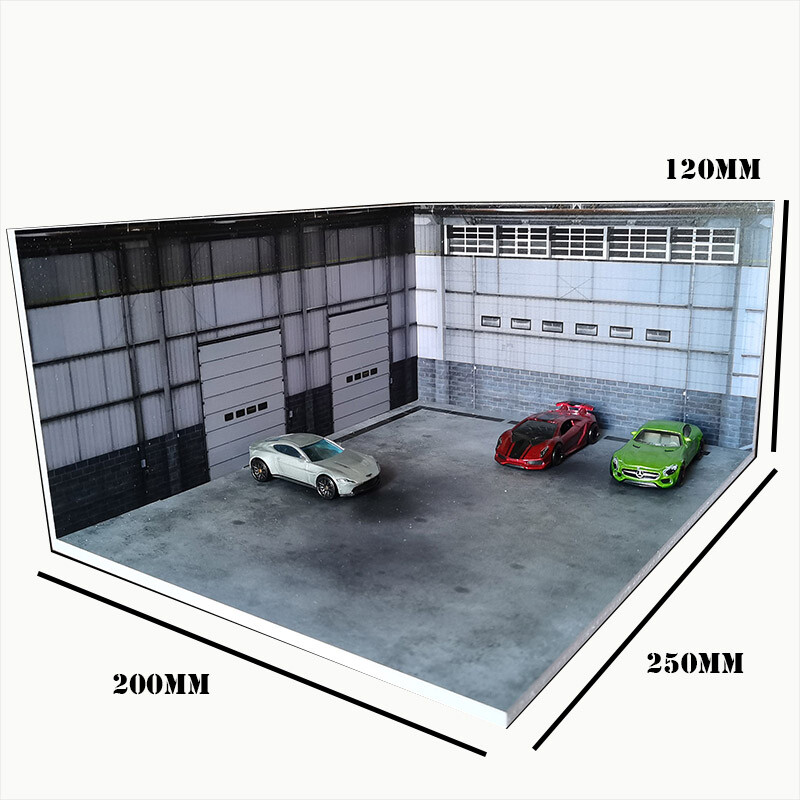 Diorama 1:64 Model Car Parking Lot Station Photo Background Assemble Display | eBay for Free Printable Printable Parking Lot Diorama