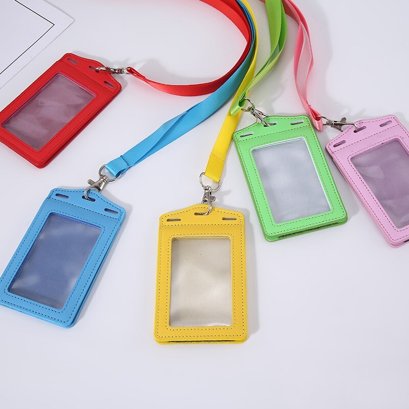 1pcs-work-id-badge-holder-3layer-pu-leather-card-bag-with-lanyard-neck-strap