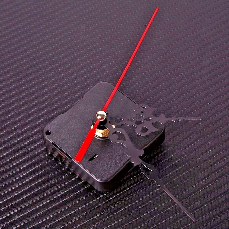 Silent Wall Clock Quartz Movement Mechanism (Black Fancy Hands) DIY 5168s/6168s