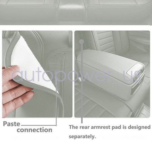 For Hyundai Leather 5 Seats Car Seat Covers Front Rear Full Set Cushion Pad Gray