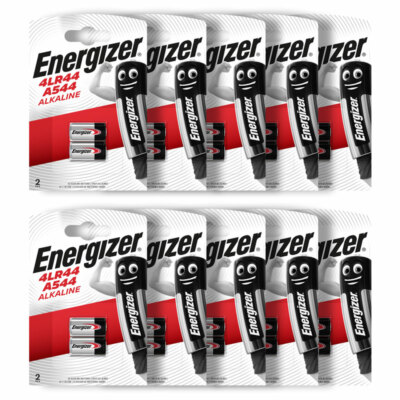 20 x Energizer Alkaline 4LR44 A544 batteries 6V PX28A 476A Pack of 2