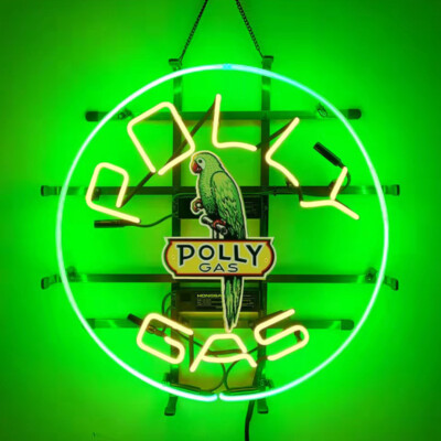 Polly Gas Neon Sign For Gas Station Wall Window Decor 18x18
