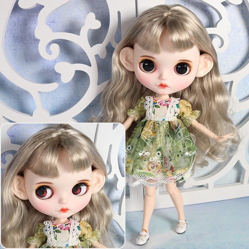 Blythe doll Make up Dudu mouth Long Golden Curly hair from Factory Joint Body12"