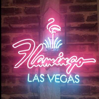 Flamingo Hotel Las Vegas Neon Sign 20''x16'' Light Lamp Artwork Glass Bar Beer SY
