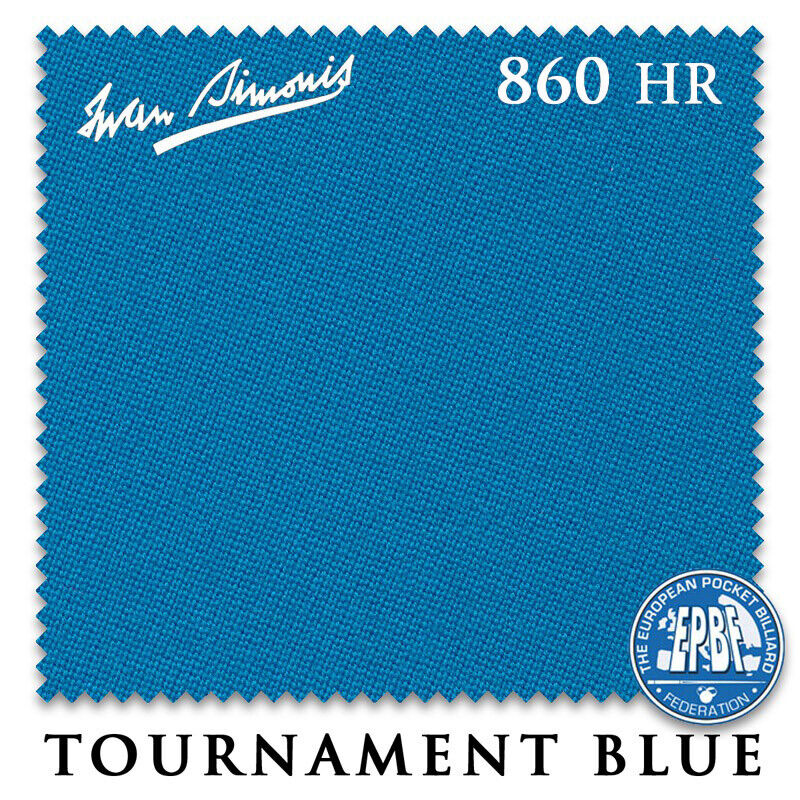 8' Simonis 860HR Pool Table Cloth - Tournament Blue - AUTHOR