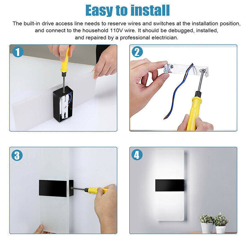 Cube LED Wall Lights Up Down Sconce Lighting Fixture Lamp Indoor Stairs Lighting