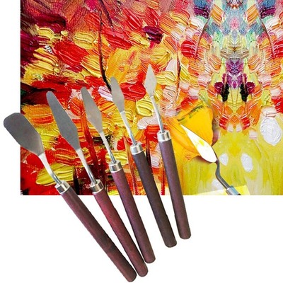 5pcs Painting Wooden Handle Spatula Palette  For Oil Painting Kni-P2