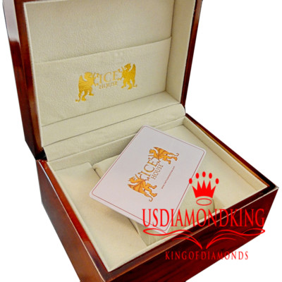 Pre-owned Khronos Canary Real Diamonds Mens Stainless Steel Gold Tone Custom Band Watch Solitaire