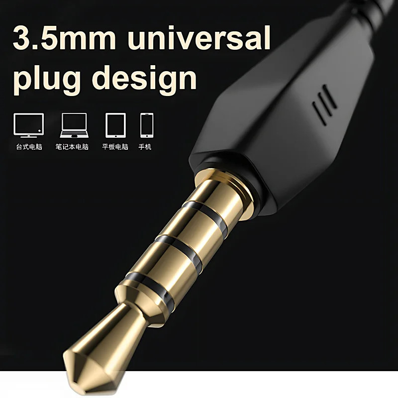 HIFI Heavy Bass Wired Earphone 3.5mm AUX In Ear Gaming Headset Dynamic Music Hea