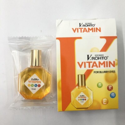 NEW V.Rohto VITAMIN Eye Drops, bottle of 12ml, For BLURRY Eyes, Mentholatum