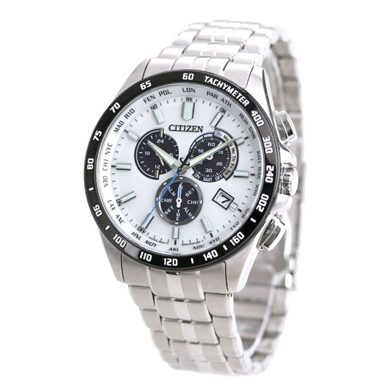 Pre-owned Citizen Collection Cb5874-90a Eco-drive Chronograph Atomic Radio Men Watch