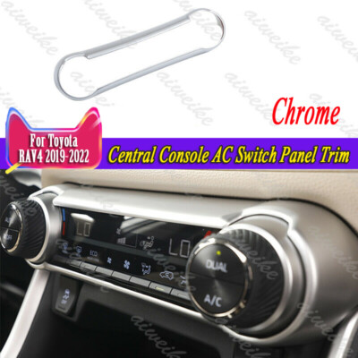 Chrome Style Central Console AC Switch Panel Trim Fit For Toyota RAV4 2019-2024